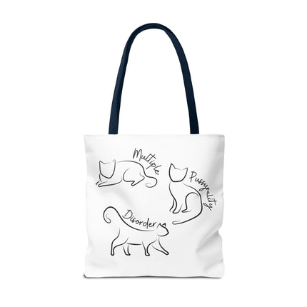 Cat Tote Bag | Cat Lovers Gift Bag | Multiple PUSSYNALITY Disorder Grocery Bag | Mental Health Humor | Two Sided Animal Owner Tote