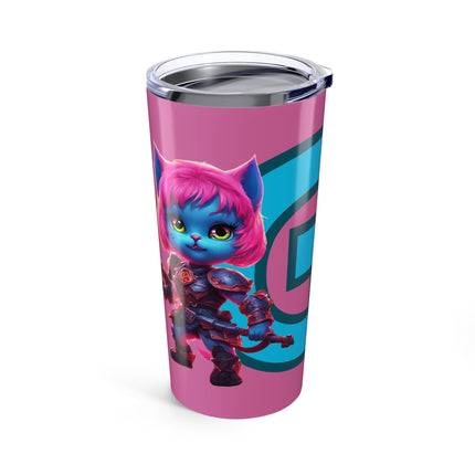 CUSTOM LETTER G PERSONALIZED KIDS WARRIOR CAT GIRLS Tumbler