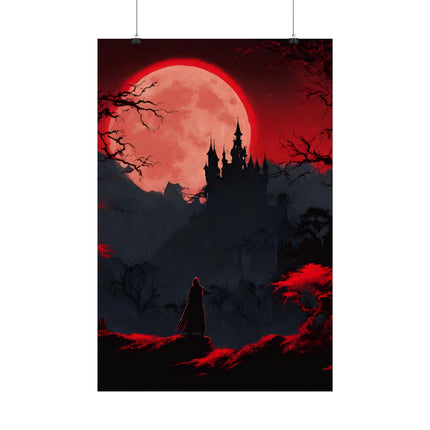 CURSED RING OF LUNAR BLOOD - Video Game Inspired Dracula Castle Poster