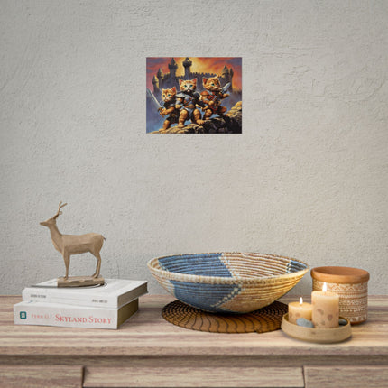 CAT BATTLE WARRIORS Poster - 80's Universe of Kitten Fighters Fantasy Epic Feline Battle Art