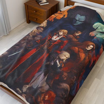 ALLIANCE AGAINST THE FORCES OF DARKNESS Blanket - Video Game Inspired Collage Throw