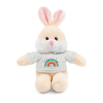 FIND YOUR INNER HAPPY PLACE Inspirational Rainbow Stuffed Animal