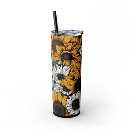 SUNFLOWERS GARDEN Skinny Tumbler - Flower Patch Car Traveler Cup