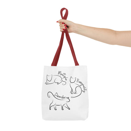 Cat Tote Bag | Cat Lovers Gift Bag | Multiple PUSSYNALITY Disorder Grocery Bag | Mental Health Humor | Two Sided Animal Owner Tote