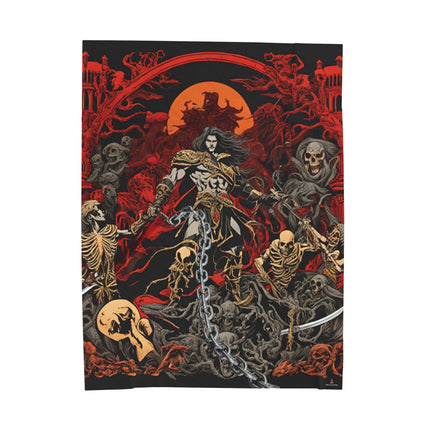 SURROUNDED BY THE DEMONS OF THE NIGHT Blanket - Video Game Inspired Velveteen Plush Throw