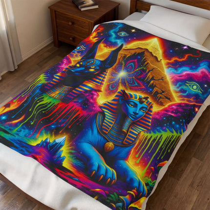 PSYCHEDELIC PYRAMID OF PSYCHE Trippy Blanket