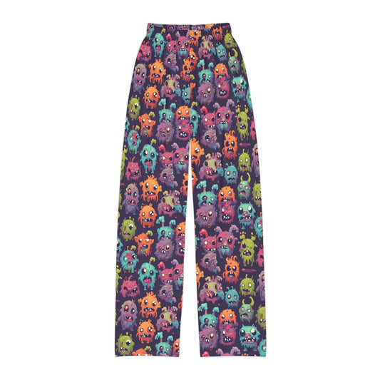 Kids Zombie Pajama Pants | Vintage 90's Style Retro Monster Gross Out Bed Time Wear | Cute Furry Fuzzy Yucky Beast Child Night Bottoms