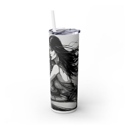 BEAUTY, BIKES AND BONES Skinny Tumbler - Dead Love Skeleton Rider Motorcycle Cup