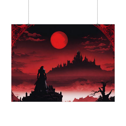 WHAT A HORRIBLE NIGHT TO TRAVERSE THE DARKNESS - Dracula Castle Video Game Inspired Wall Decor Poster