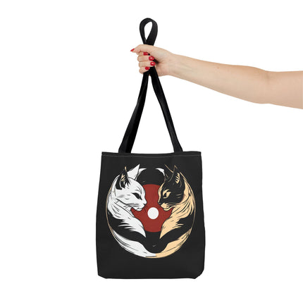 Cat Lovers Tote | Moon Lit Love Cat Grocery Bag | Feline Frisky Office Travel Carrier | Moonlight Kittens Cotton Traveler Tote