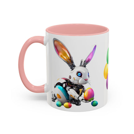 Mechanical EASTER RAB-BOT, Colorful Robotic Rabbit Coffee Cup