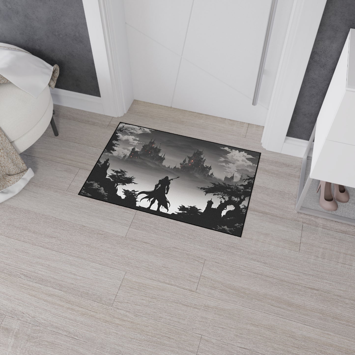 Castlevania Belmont Video Game Inspired Floor Mat | Death and Terror Await in the Dark of Night Bathroom Decor | Dracula Door Entry Gift