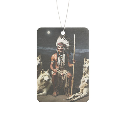 Indian Chief with Wolves Car Air Freshener
