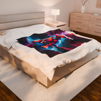 GLOWING WATERFALL CAVERN COSMIC PUPPY Blanket - Neon Crystal Collar Dog Bed Cover