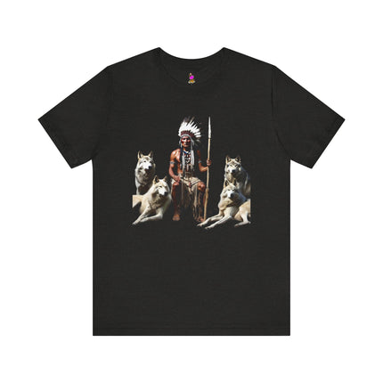 CHIEF WOLF PACK T-Shirt - Native American Wolf Leader Tee