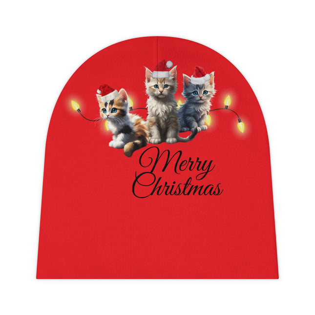 Cute Christmas Hat, Baby Beanie Cap, Infant Winter Hat, Kitten Trio Beanie