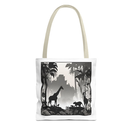GIRAFFE SILHOUETTE Tote - Savannah Forest Shadow Nature Scene Travel Bag