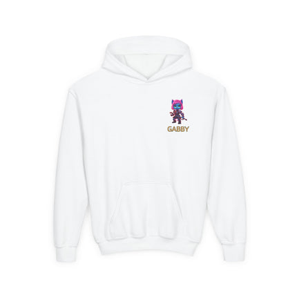 CUSTOM LETTER G WARRIOR CAT - Personalizable Girls Hoodie Sweatshirt