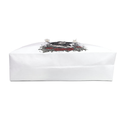 Gothic Western Cowgirl Leather Rose Chain Whip Travel Bag, Barbed Wire Gunfighter Fantasy Weekend Bag, Flowered Wild West Beauty Tote