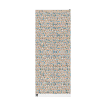 Christmas Wrapping Paper Snowflake Blue White Beige Gift Wrap Holiday Gift Wrap Roll