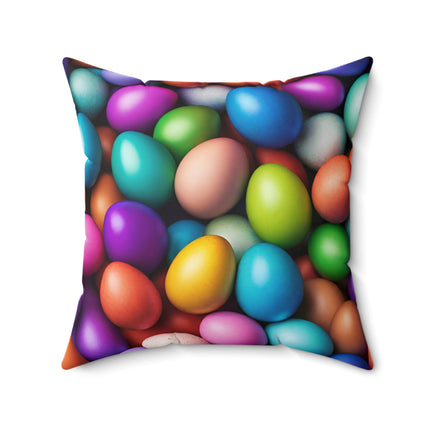 COLORFUL EASTER BUNNY Fur Egg Pillow