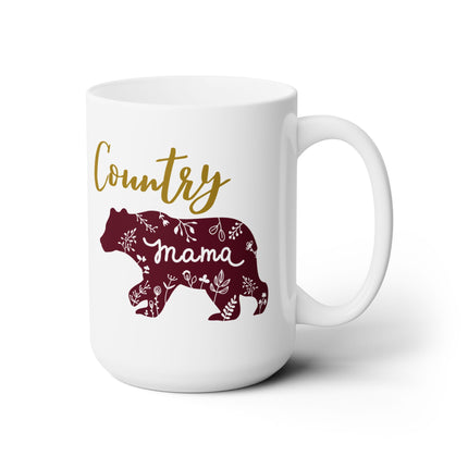 Country Mama Mug, Mama Coffee Cup, Momma Bear Mug, Country Mom Ceramic Mug 15oz