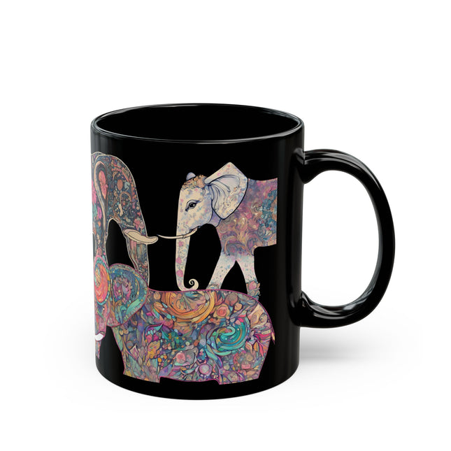 PERSONALIZED March of the Elephants Floral Coffee Mug