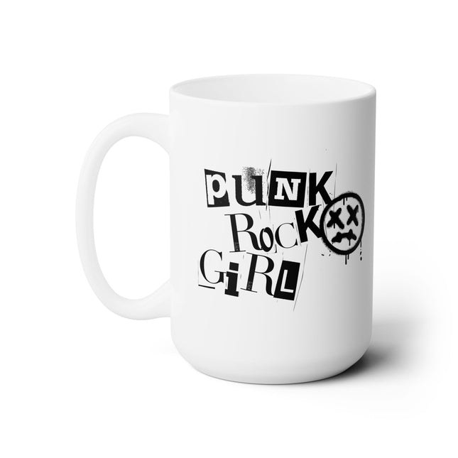 PUNK ROCK GIRL Retro Drunk Face Music Coffee Mug