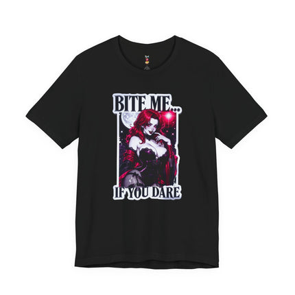 BITE ME...IF YOU DARE T-Shirt Provocative Seductive Sexy Cartoon Tee