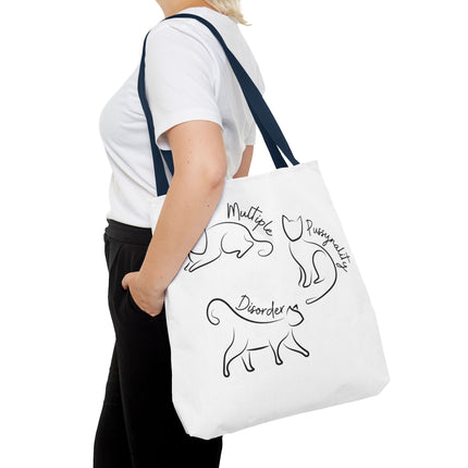 Cat Tote Bag | Cat Lovers Gift Bag | Multiple PUSSYNALITY Disorder Grocery Bag | Mental Health Humor | Two Sided Animal Owner Tote
