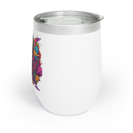 EVIL AWAKENING TRIPPY PSYCHEDELIC SKULL Wine Tumbler