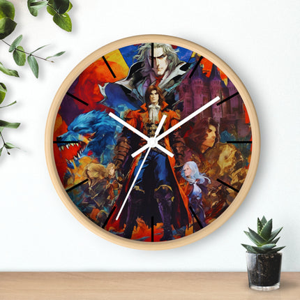 CREATURES OF THE CASTLE Wall Clock - Retro Gaming Vampire Hunter Decor