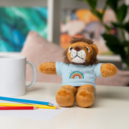 FIND YOUR INNER HAPPY PLACE Inspirational Rainbow Stuffed Animal