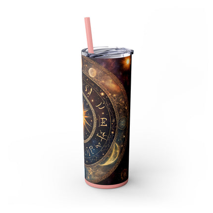 SUN & MOON PHASES Skinny Tumbler - Lunar Cycle Astronomy Night Sky Galaxy Cup