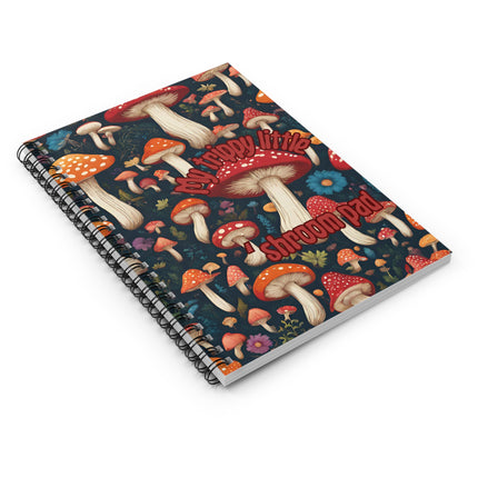 70's Style Mushrooms Notebook | Trippy Colorful Toadstools Students Notepad | College High School Spiral Workbook | Psychedelic Journal