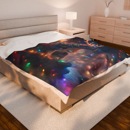 Mythical Beasts Christmas Blanket, Kids Adults Mystical Animal Plush Throw, Festive Fantasy Lovers Gift, Snow Creatures Holiday Twin Cover