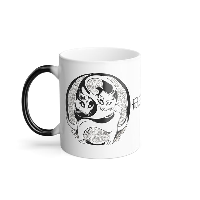 MEOW Kitten Yin Yang Black to White Color Changing Mug