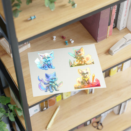 CRYSTAL GUARDIAN FOXES Kids Stickers