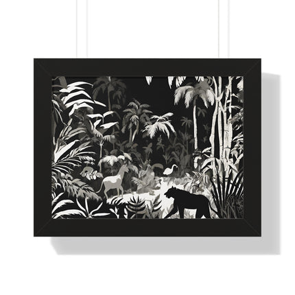 ANIMAL KINGDOM JUNGLE SCENE - Wildlife Shadow Framed Wall Art