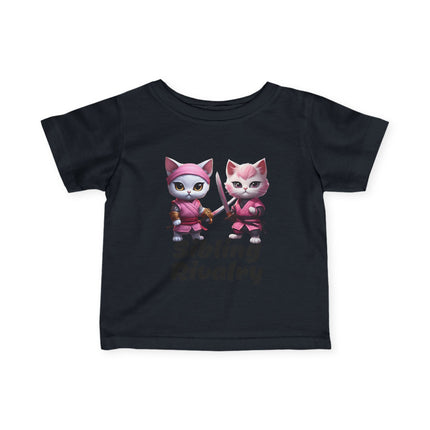 CUSTOM Personalized SIBLING RIVALRY Cat Warrior Samurai's ADD NAME Infant Shirt