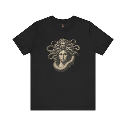 TWO TIER MEDUSA BUST Creepy T-Shirt - Dark Greek Mythology Horror Art Tee