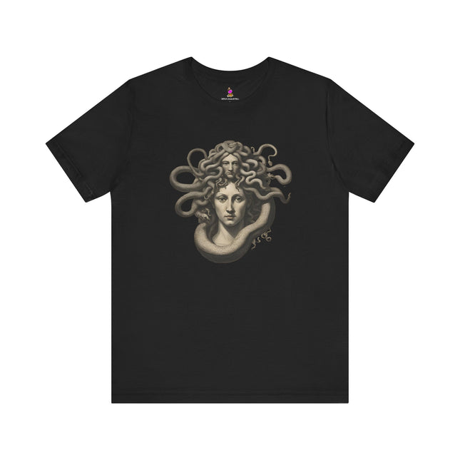 TWO TIER MEDUSA BUST Creepy T-Shirt - Dark Greek Mythology Horror Art Tee