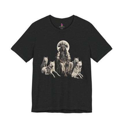 WOLF PACK MOUNTAIN CHIEF T-Shirt - Native American Wolf Wilderness Tee
