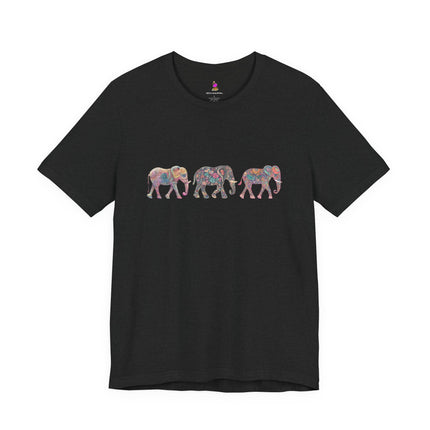 ELEPHANT MARCH T-Shirt - Majestic Animal Herd Art Tee