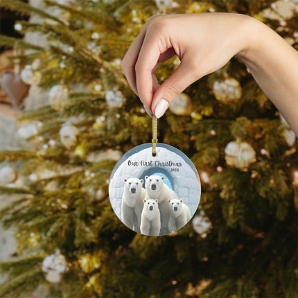 OUR FIRST CHRISTMAS POLAR BEARS Family Ornament