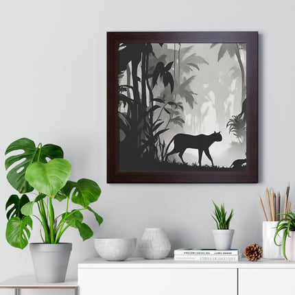 CHEETAH PREDATOR SHADOW - Wild Leopard Jungle Framed Wall Art