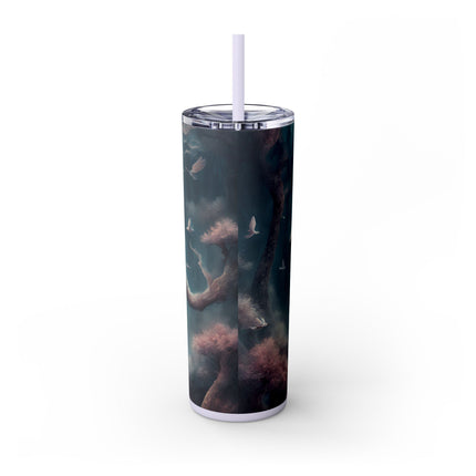 MAJESTIC MYTHS Skinny Tumbler - Floral Forest Antlered Horse Mystical Fantasy Traveler