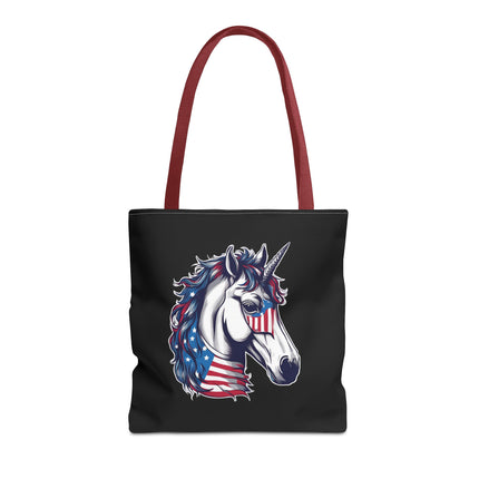 Patriotic Unicorn Gift Tote | American Flag Election Grocery Bag | United States Flag Freedom Lovers Office Travel Carrier | Patriot Sack