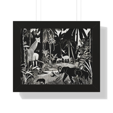 Animal Kingdom Print, Jungle Wall Decor, Elephant Picture, Shadow Wall Hanging, Giraffe Picture, Living Room Poster, Office Scenery