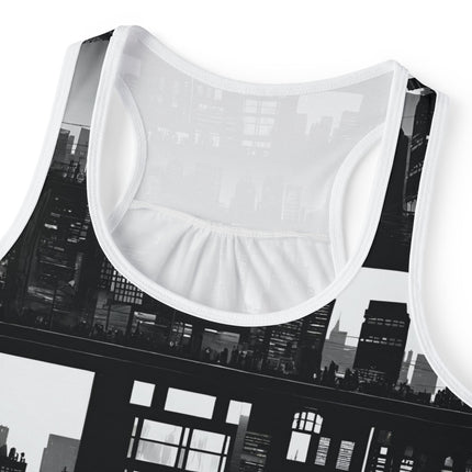 City Night Life Skyline Womens Tanks | Relax Tanks or Yoga Sleeveless Top | Girls Weekend Lounge Tank Shirt | Comfort Workout Gift